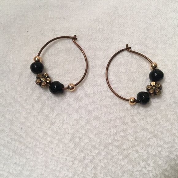 Petite Coppertone and Black Earrings - Picture 1 of 4